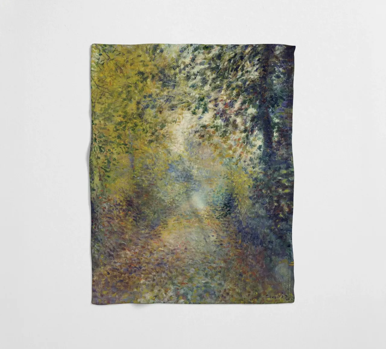 Pierre-Auguste Renoir - In den Wäldern Fleecedecke von Timeless Artworks
