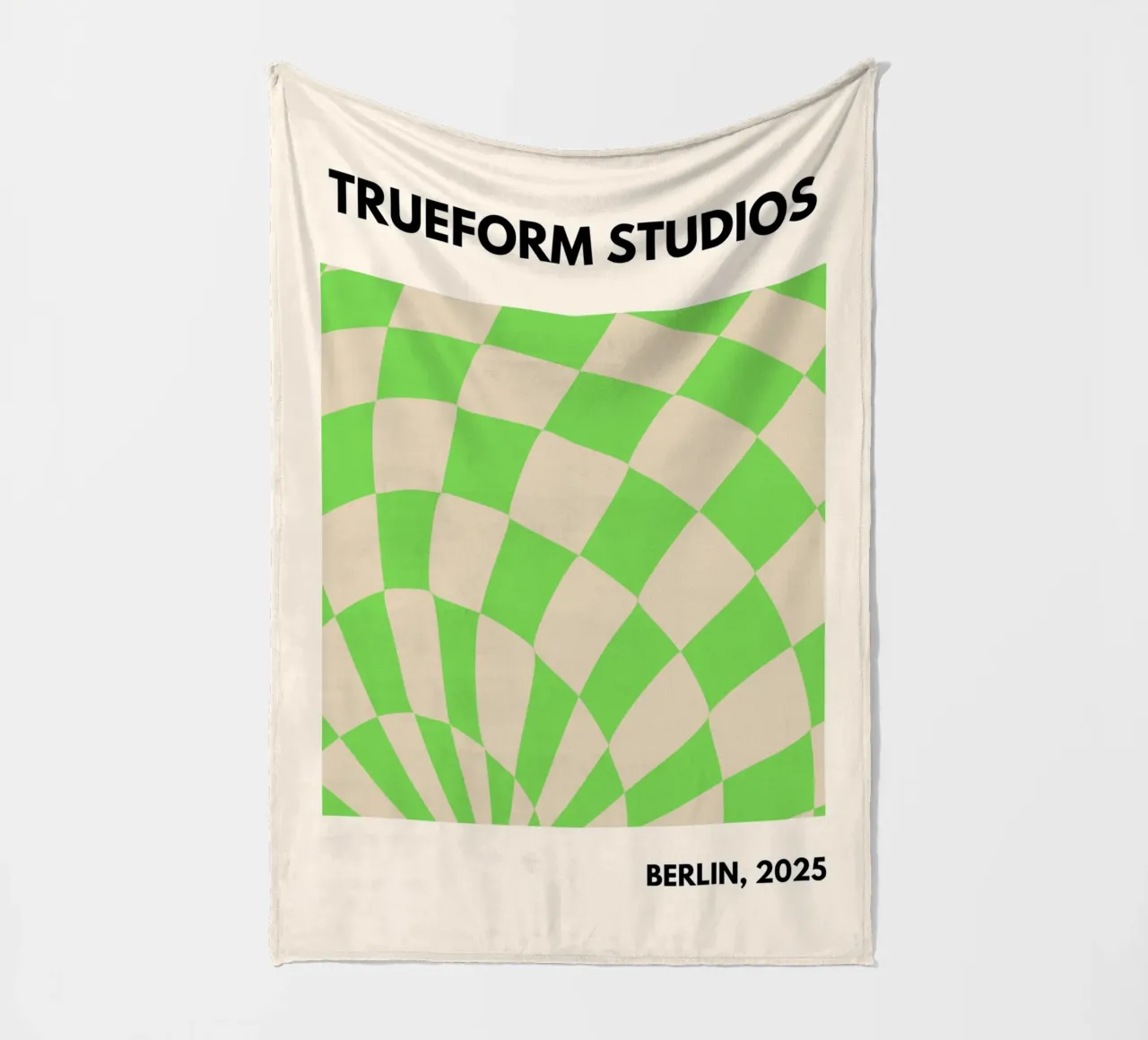 Green Checkered Vibes – Modern Design coperta in pile da PrintCessStudio