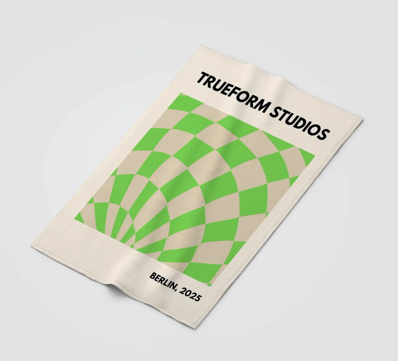 Green Checkered Vibes – Modern Design coperta in pile da PrintCessStudio