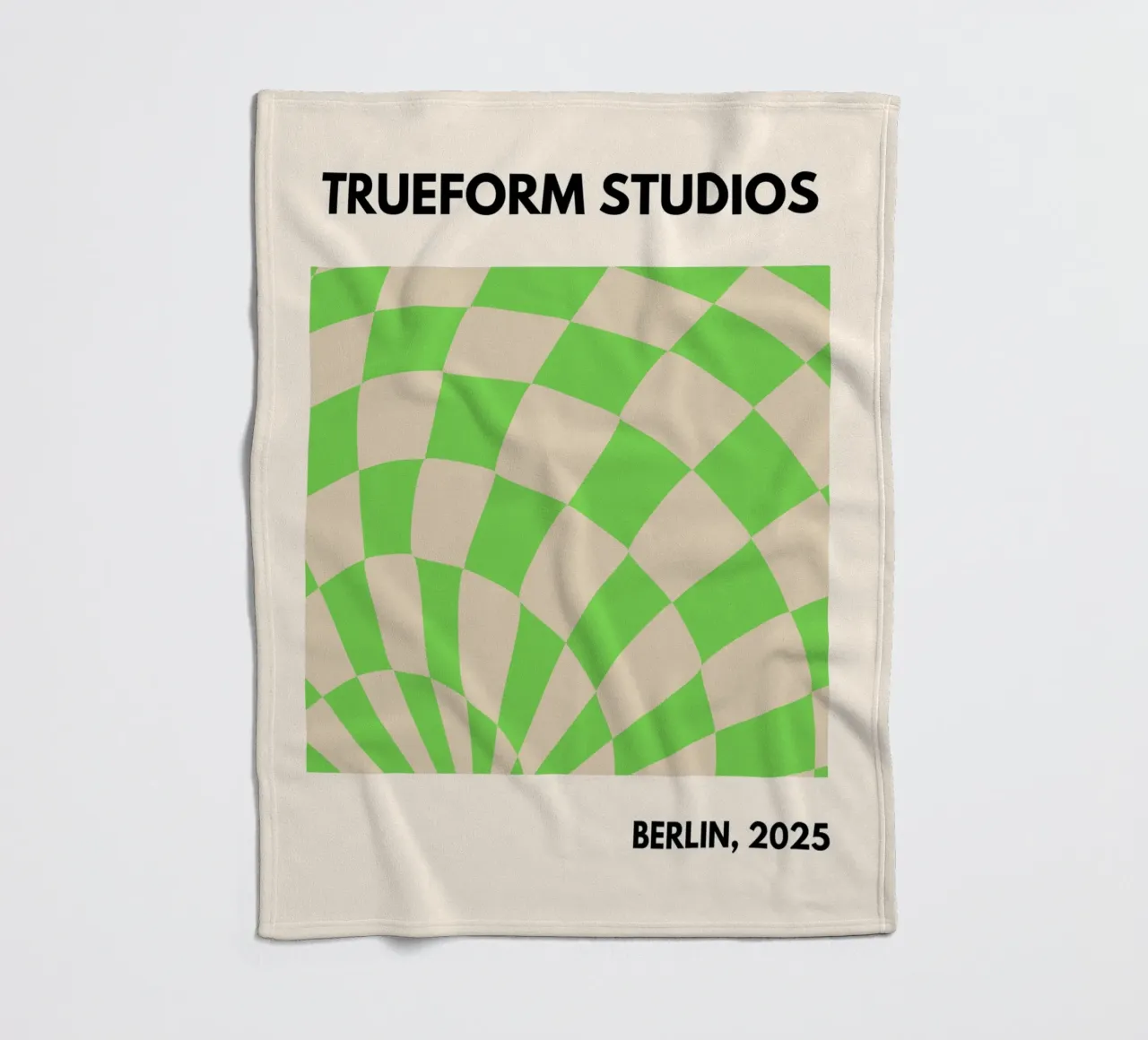 Green Checkered Vibes – Modern Design coperta in pile da PrintCessStudio