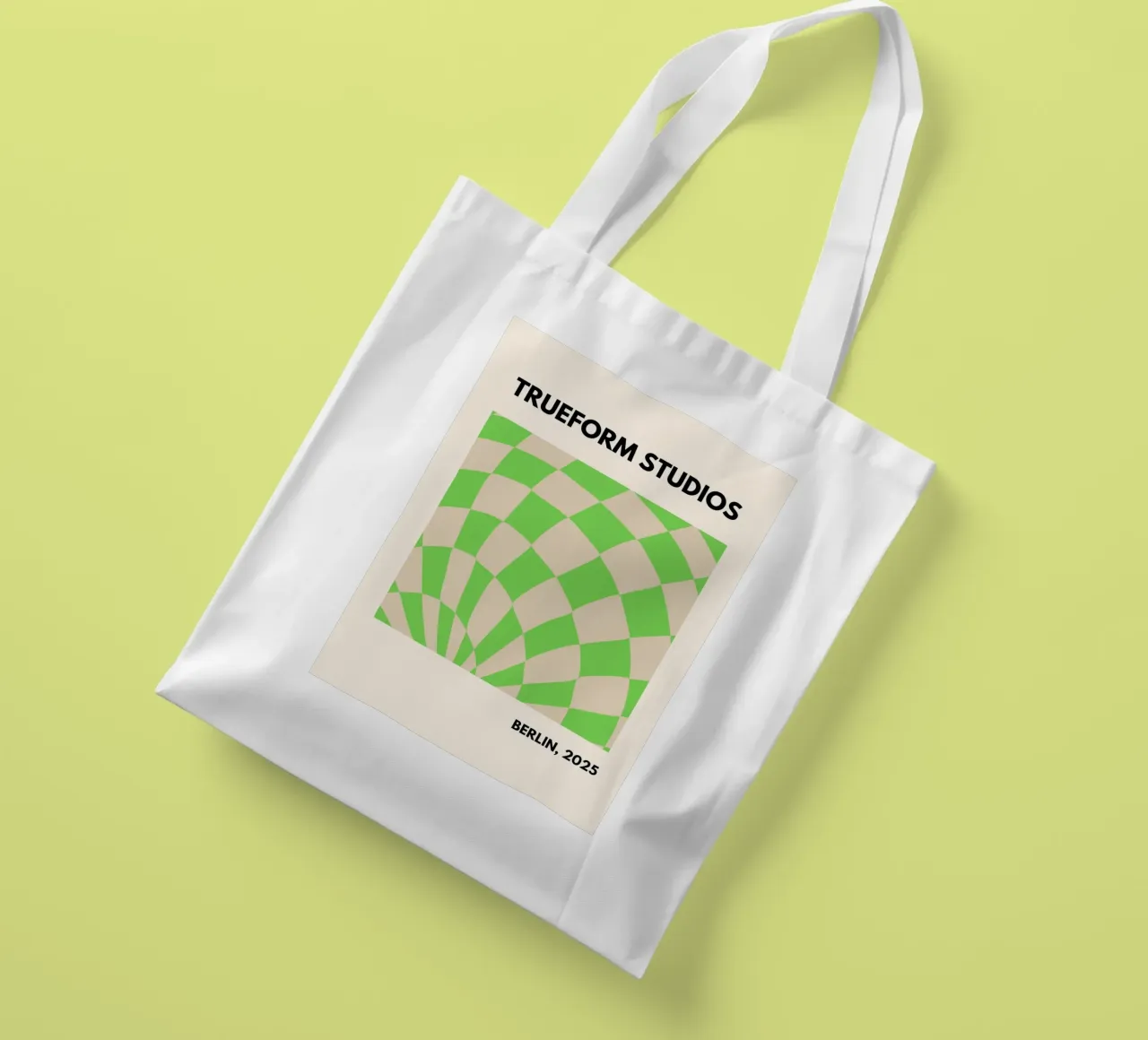 Green Checkered Vibes – Modern Design borsa in juta da PrintCessStudio