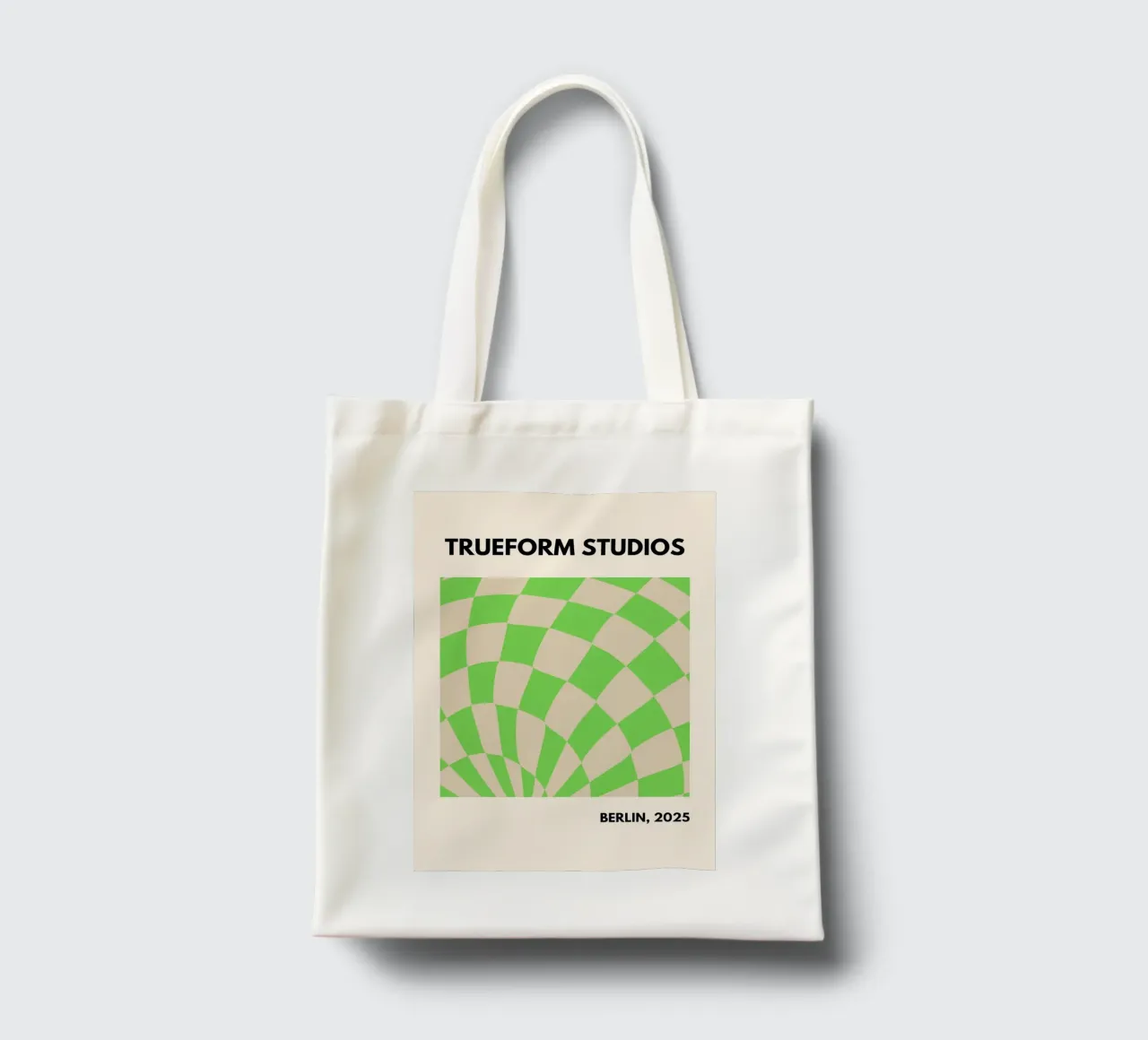 Green Checkered Vibes – Modern Design borsa in juta da PrintCessStudio