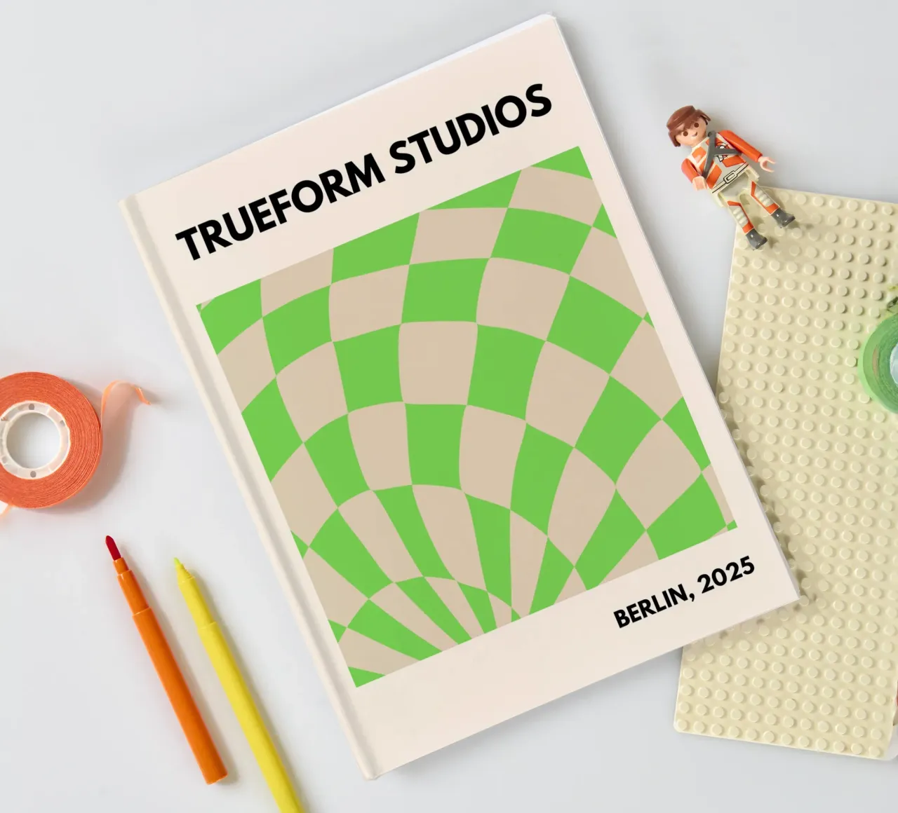 Green Checkered Vibes – Modern Design diario da PrintCessStudio