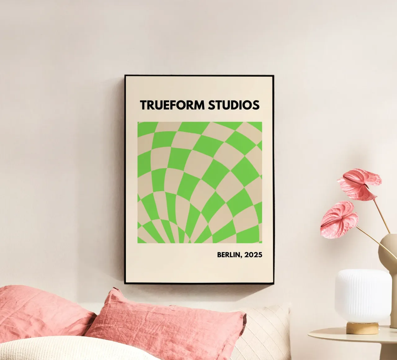 Green Checkered Vibes – Modern Design plexiglass da PrintCessStudio