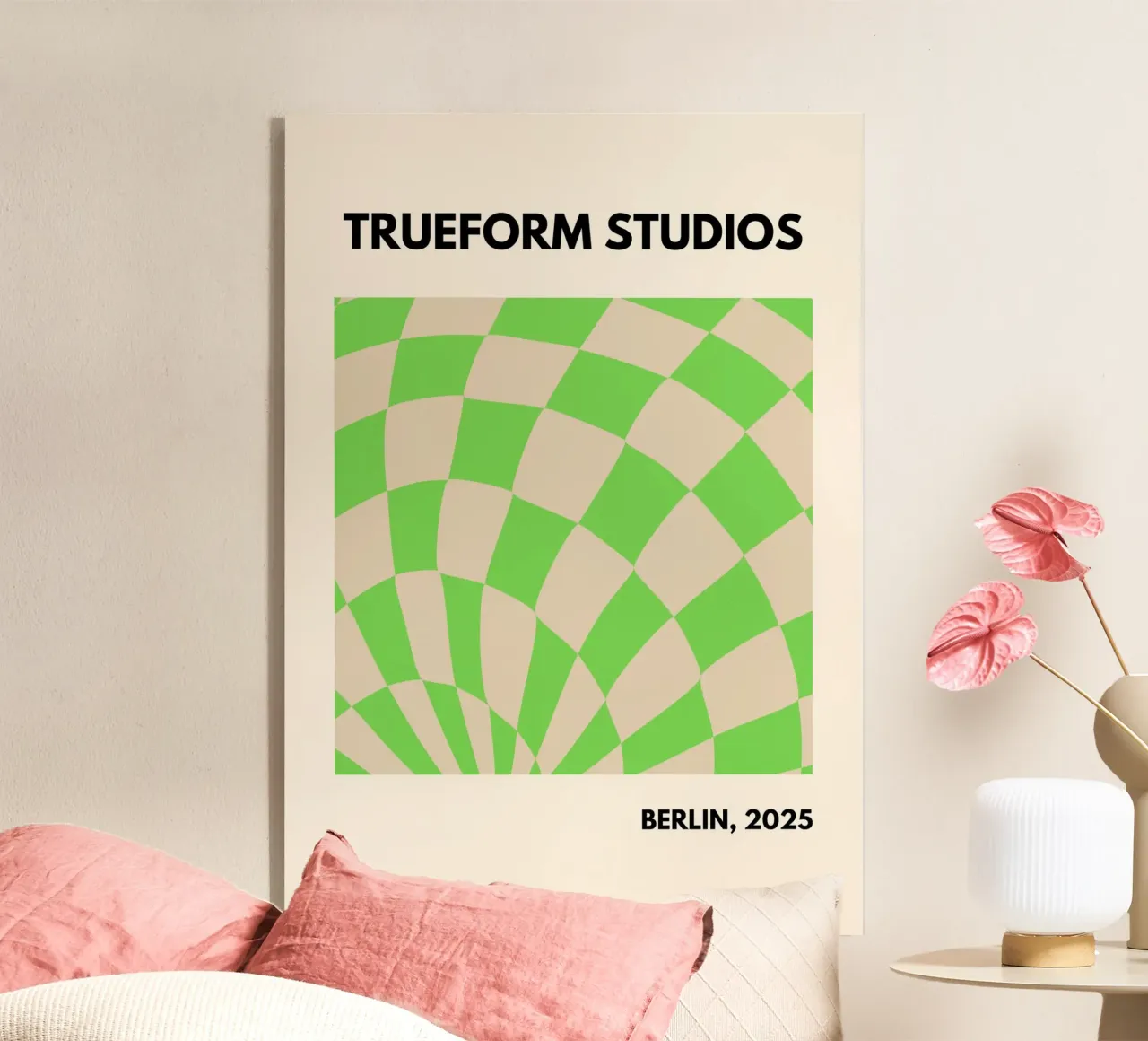 Green Checkered Vibes – Modern Design plexiglass da PrintCessStudio