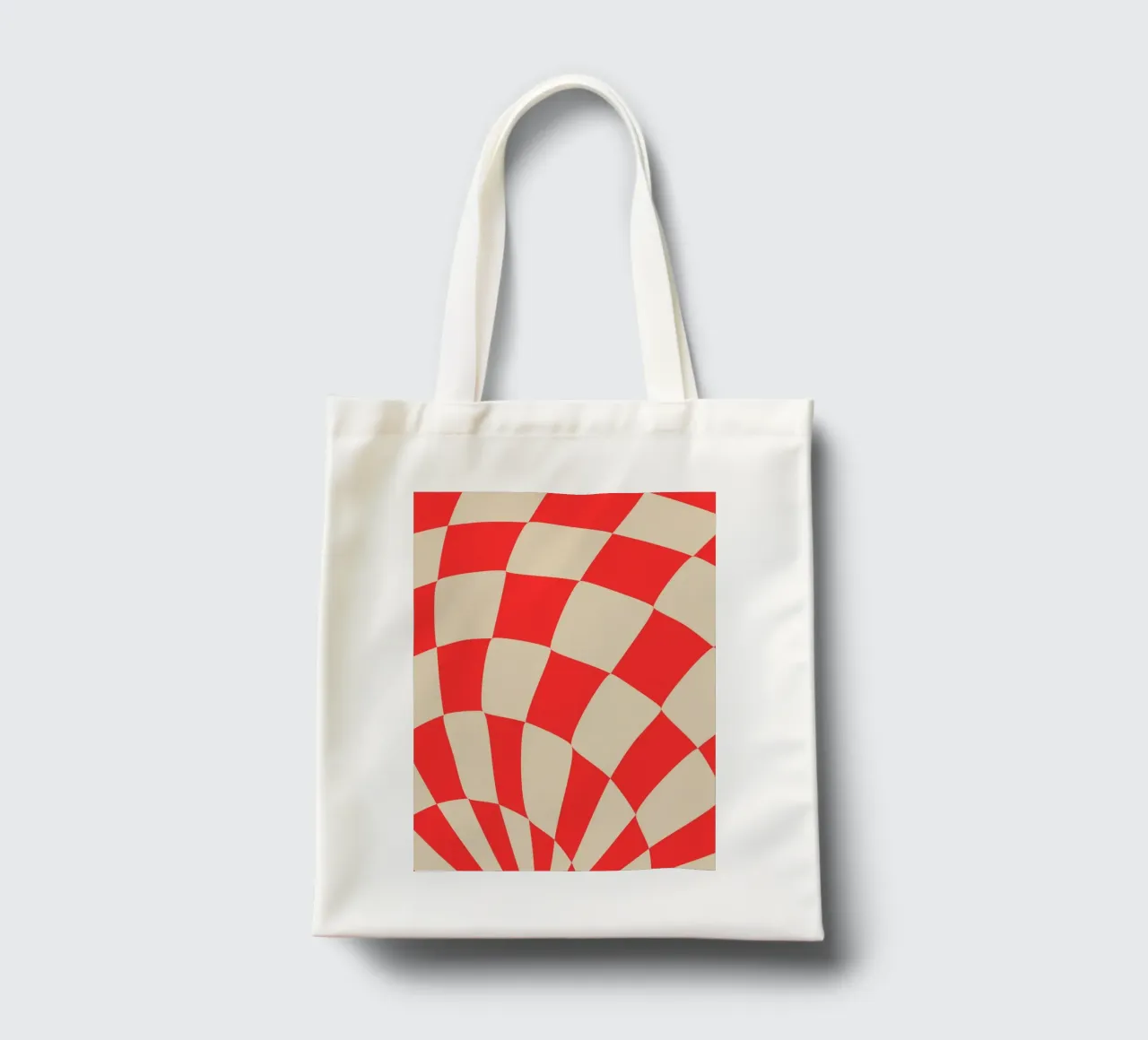 Twisted Red Checkered Design – Bold & Modern Art borsa in juta da PrintCessStudio