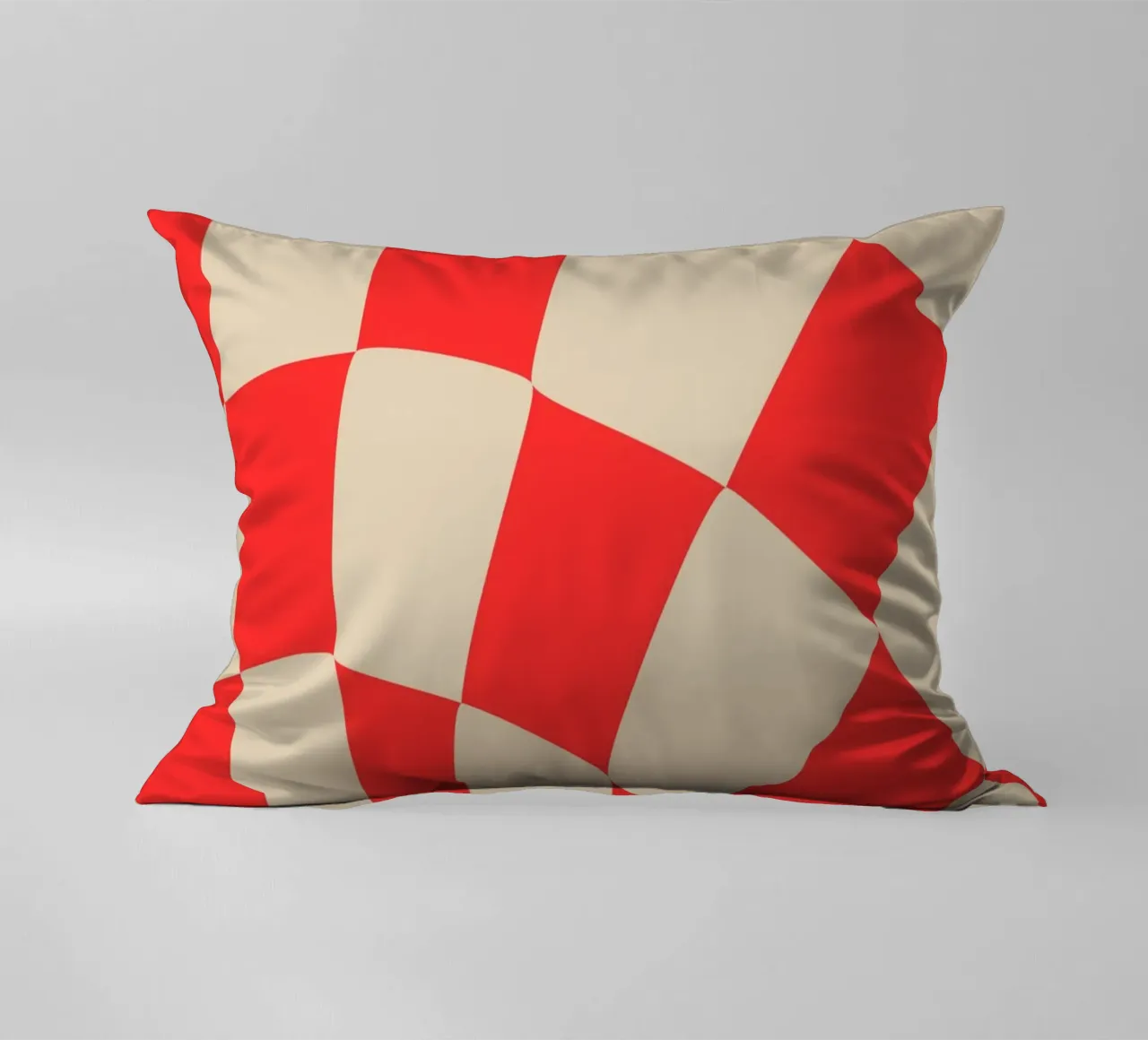 Twisted Red Checkered Design – Bold & Modern Art cuscino da PrintCessStudio
