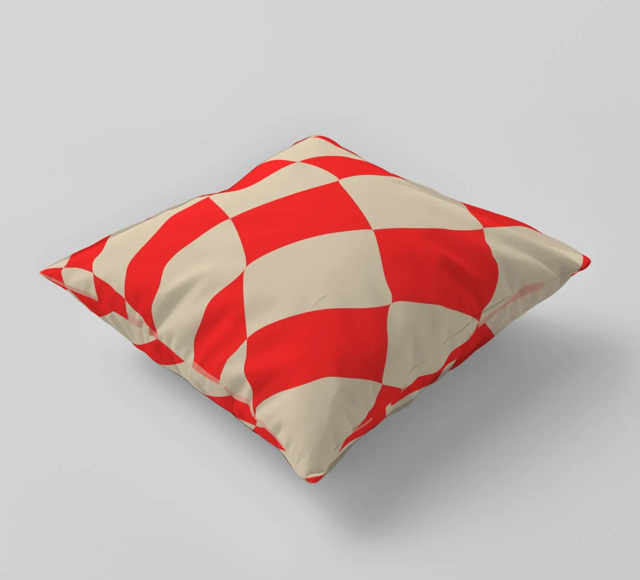 Twisted Red Checkered Design – Bold & Modern Art cuscino da PrintCessStudio