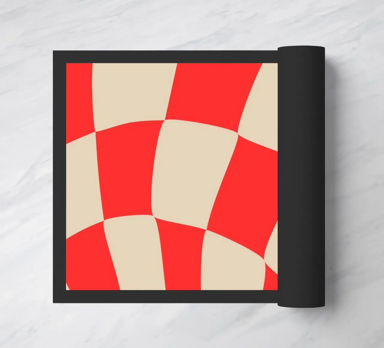 Twisted Red Checkered Design – Bold & Modern Art zerbino da PrintCessStudio