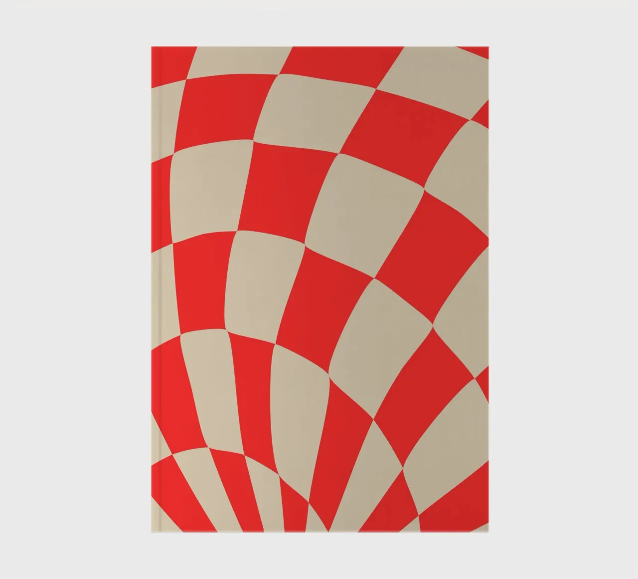Twisted Red Checkered Design – Bold & Modern Art notebook by PrintCessStudio