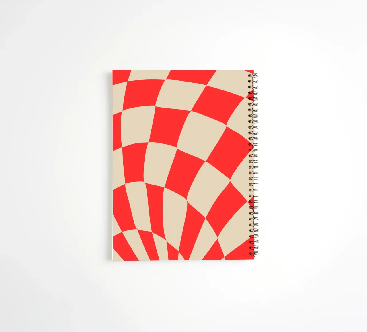Twisted Red Checkered Design – Bold & Modern Art spiral notebook by PrintCessStudio