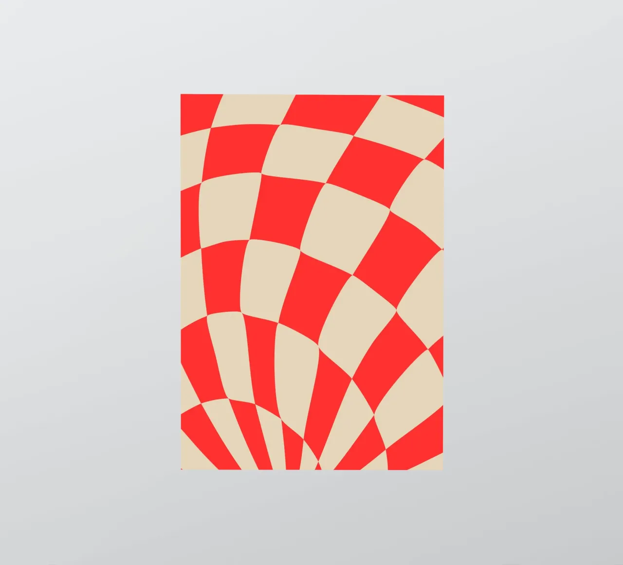 Twisted Red Checkered Design – Bold & Modern Art adesivo da PrintCessStudio