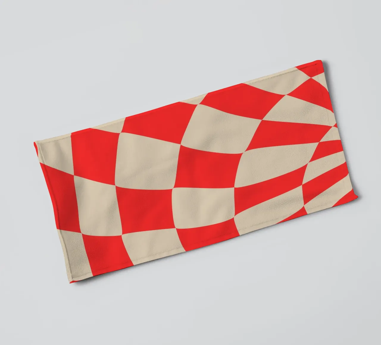 Twisted Red Checkered Design – Bold & Modern Art asciugamano da bagno da PrintCessStudio