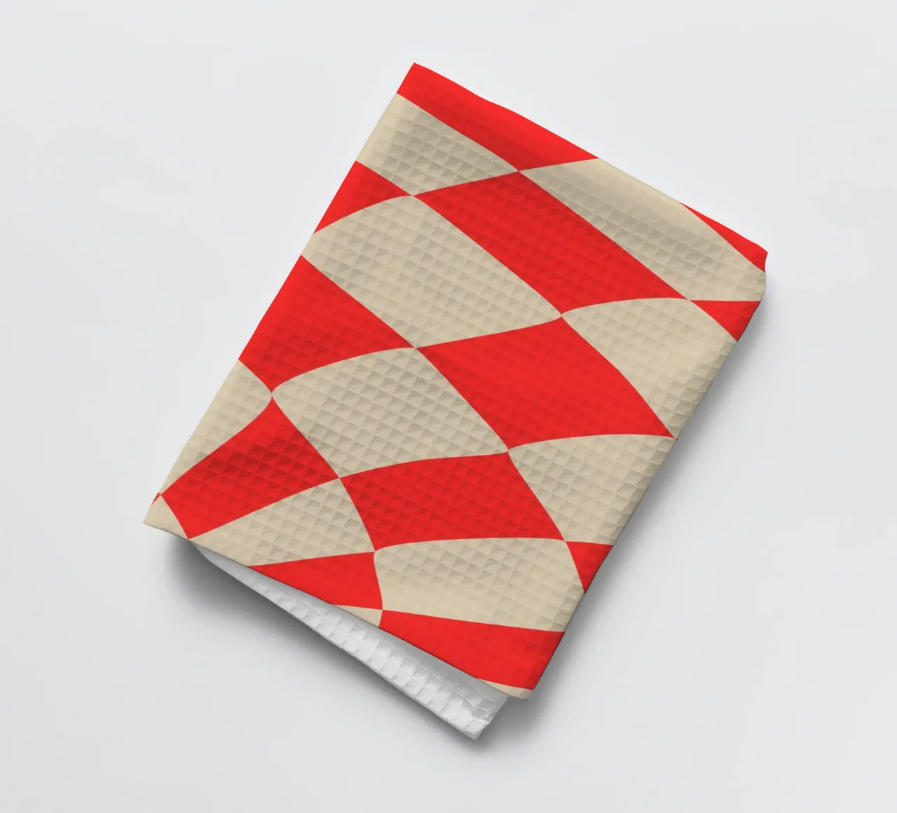 Twisted Red Checkered Design – Bold & Modern Art canovaccio da cucina da PrintCessStudio