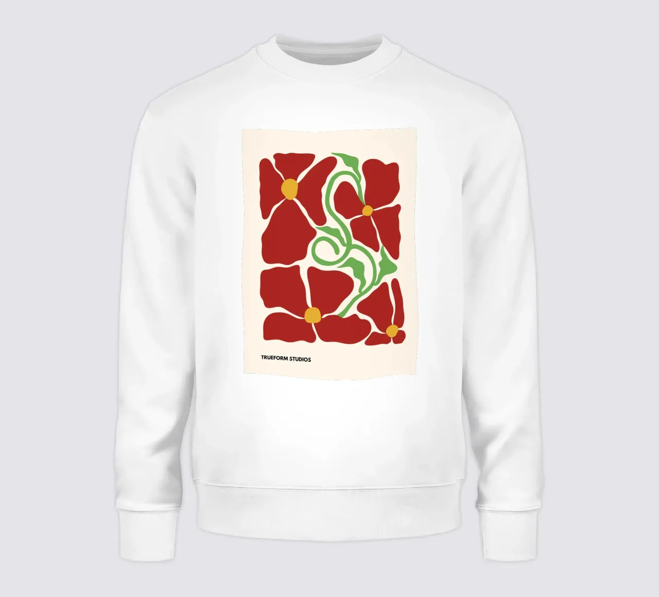 Red Blossom Dreams: Abstract Floral Design felpa da PrintCessStudio