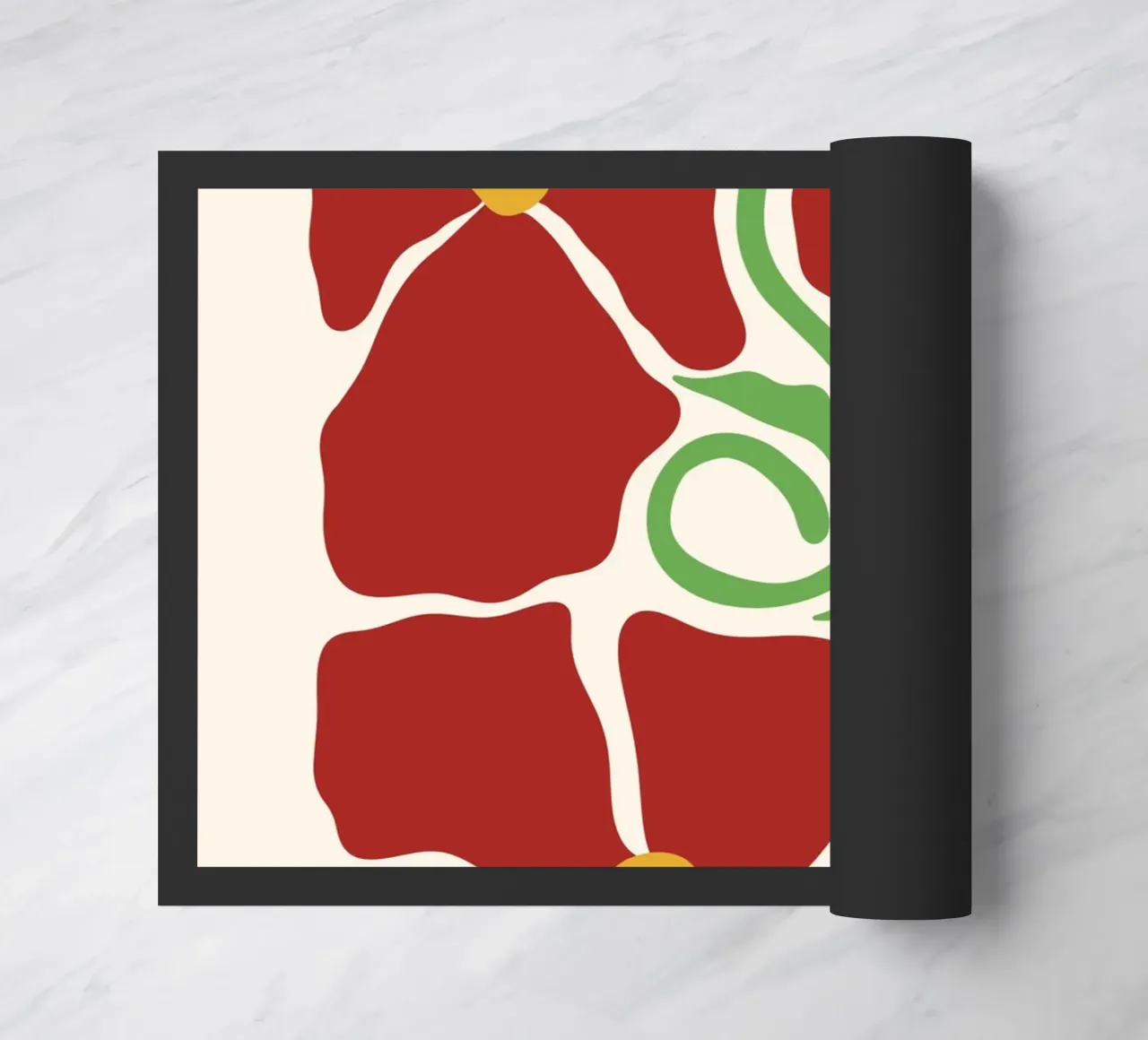 Red Blossom Dreams: Abstract Floral Design zerbino da PrintCessStudio