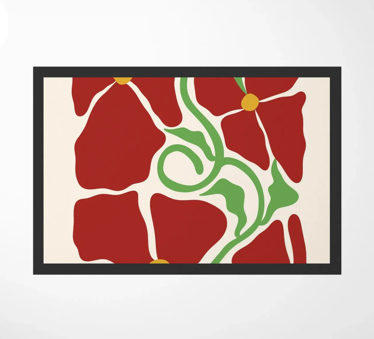 Red Blossom Dreams: Abstract Floral Design zerbino da PrintCessStudio