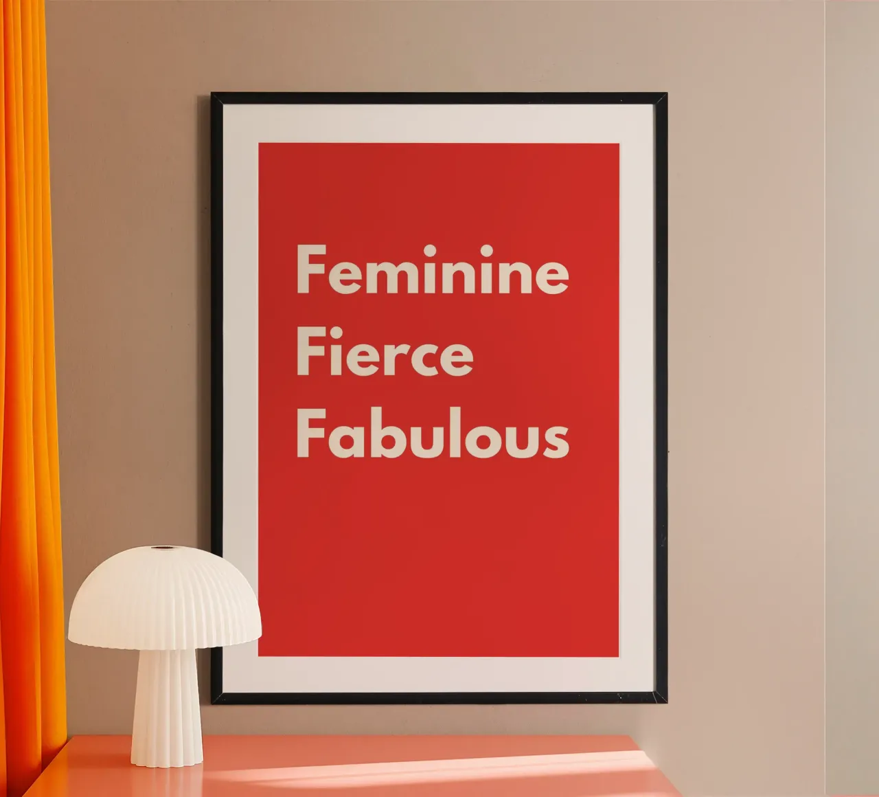 Feminine, Fierce, Fabulous – Red Art Print carta hahnemühle da PrintCessStudio