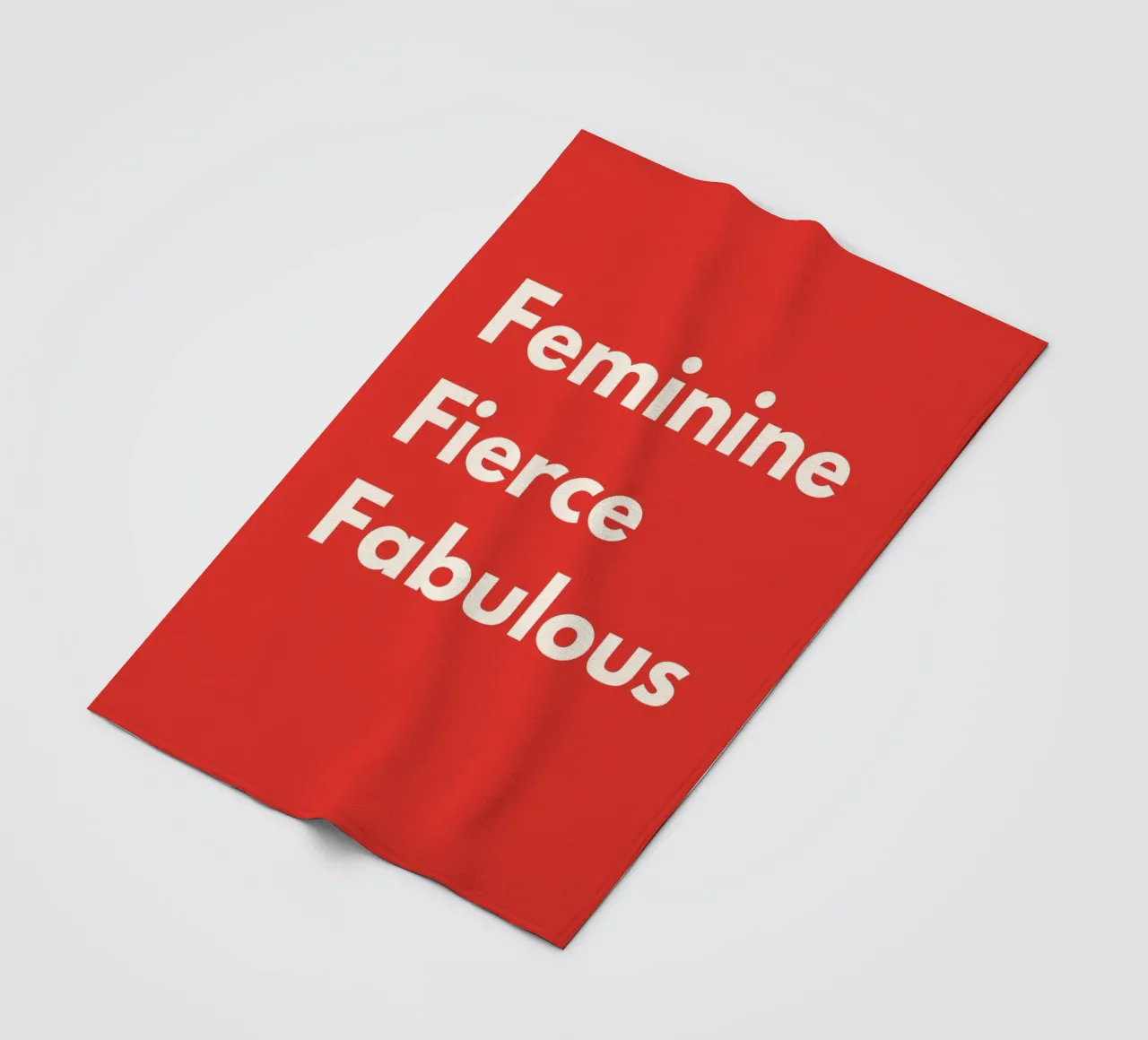Feminine, Fierce, Fabulous – Red Art Print coperta in pile da PrintCessStudio