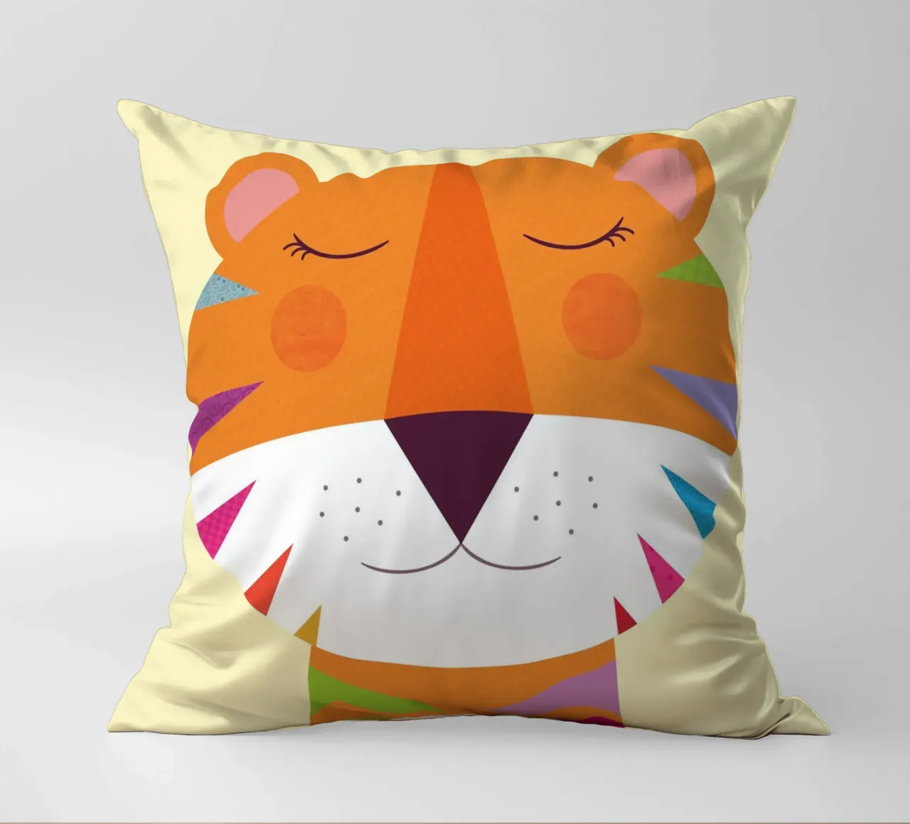 Sogni di tigre colorati cuscino da JaySan Studio