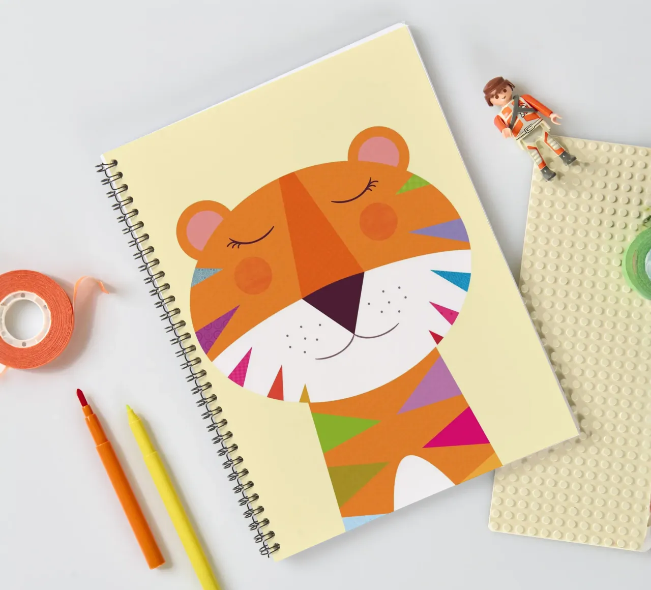 Colourful Tiger Dreams spiral notebook by JaySan Studio