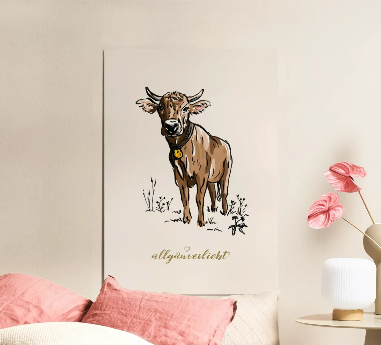 La mucca dell'Allgäu dal fronte carta hahnemühle da allgäuverliebt