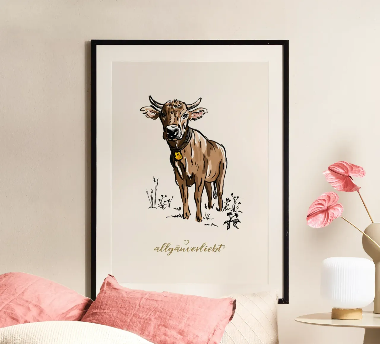 La mucca dell'Allgäu dal fronte carta hahnemühle da allgäuverliebt