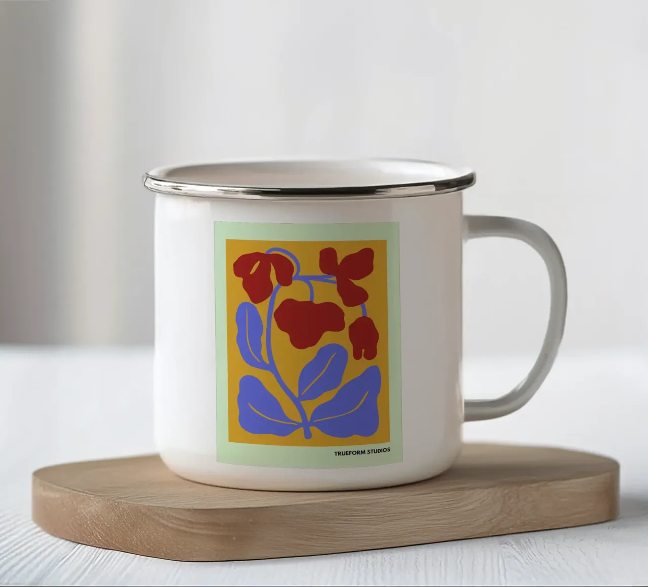 Floral Fusion - Botanical Design Art tazza in smalto da PrintCessStudio