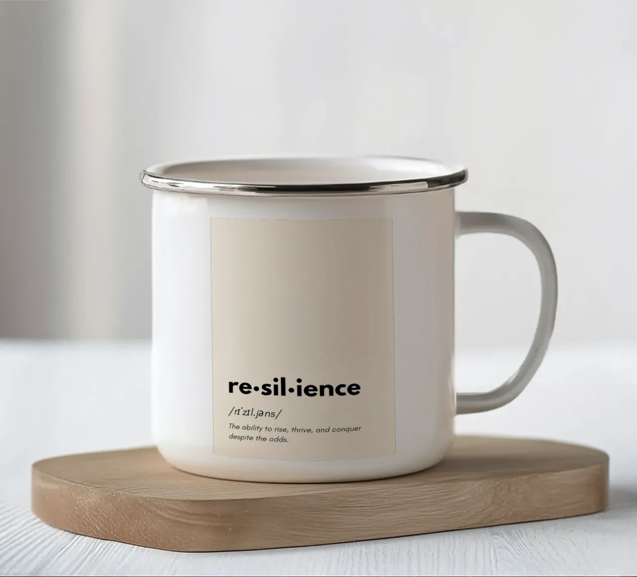 The Power of Resilience – Dictionary Art tazza in smalto da PrintCessStudio