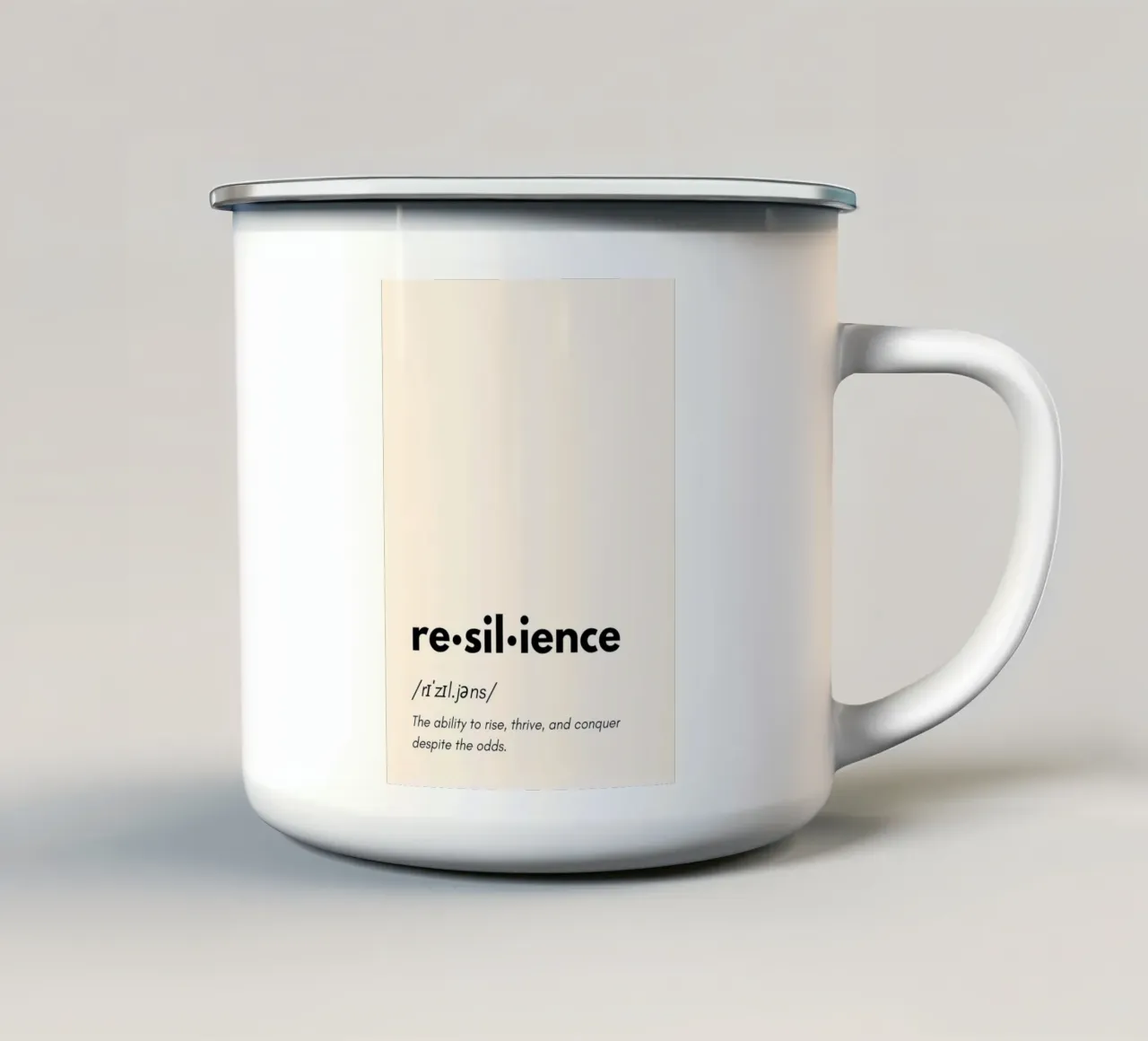 The Power of Resilience – Dictionary Art tazza in smalto da PrintCessStudio