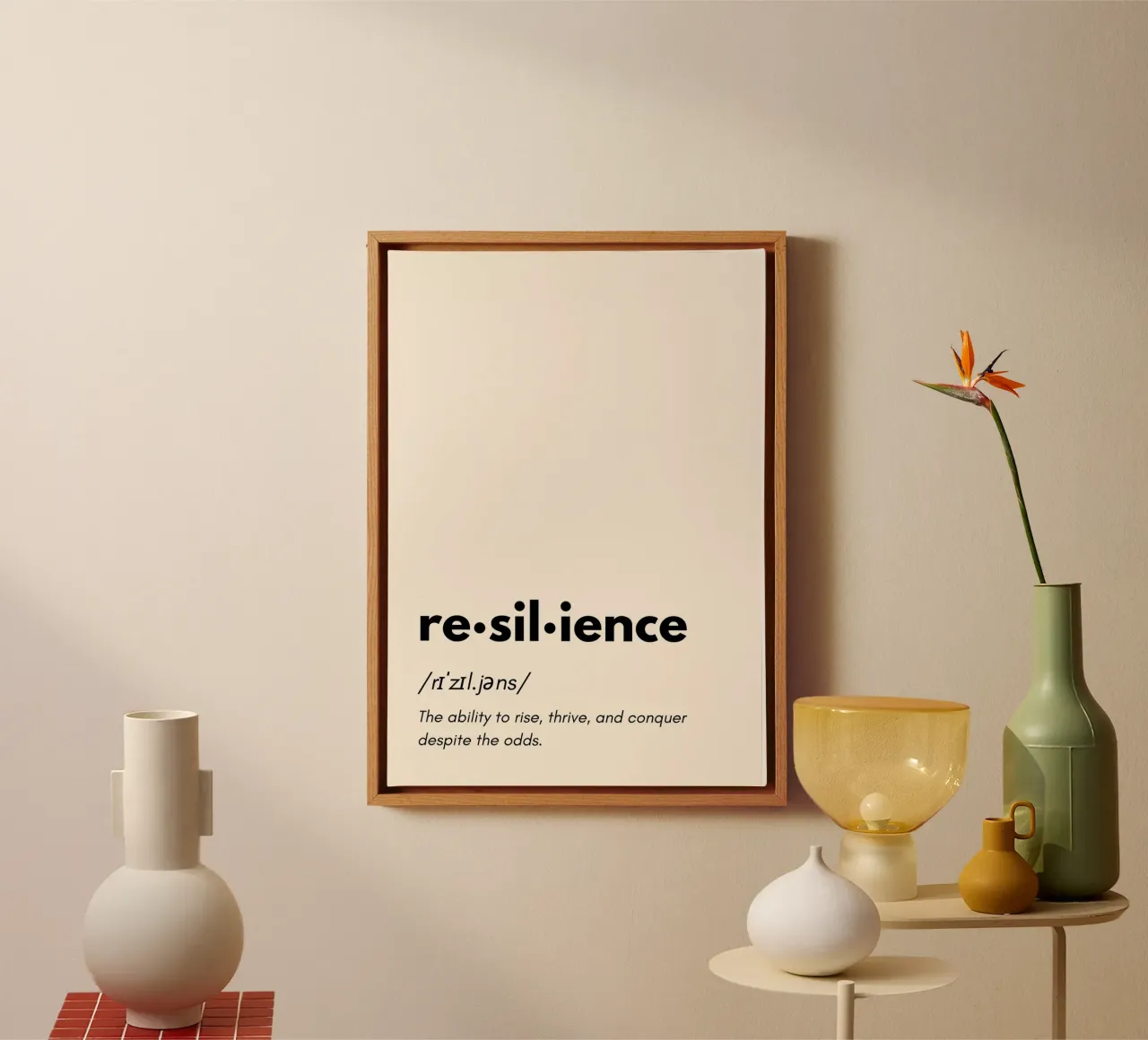 The Power of Resilience – Dictionary Art tela con Cornice a cassetta da PrintCessStudio