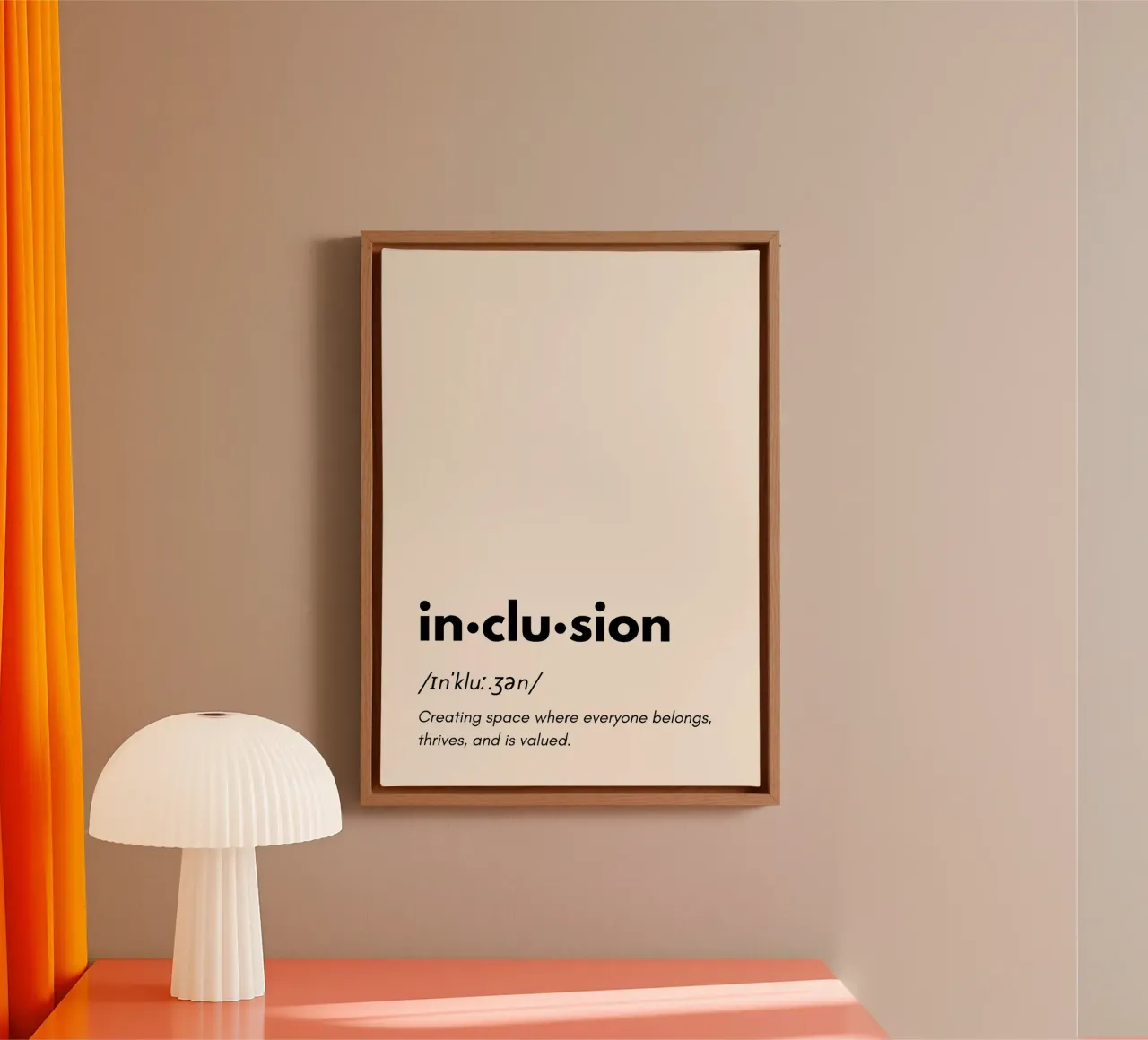 Inclusion: Together We Rise - Dictionary Design Art tela con Cornice a cassetta da PrintCessStudio