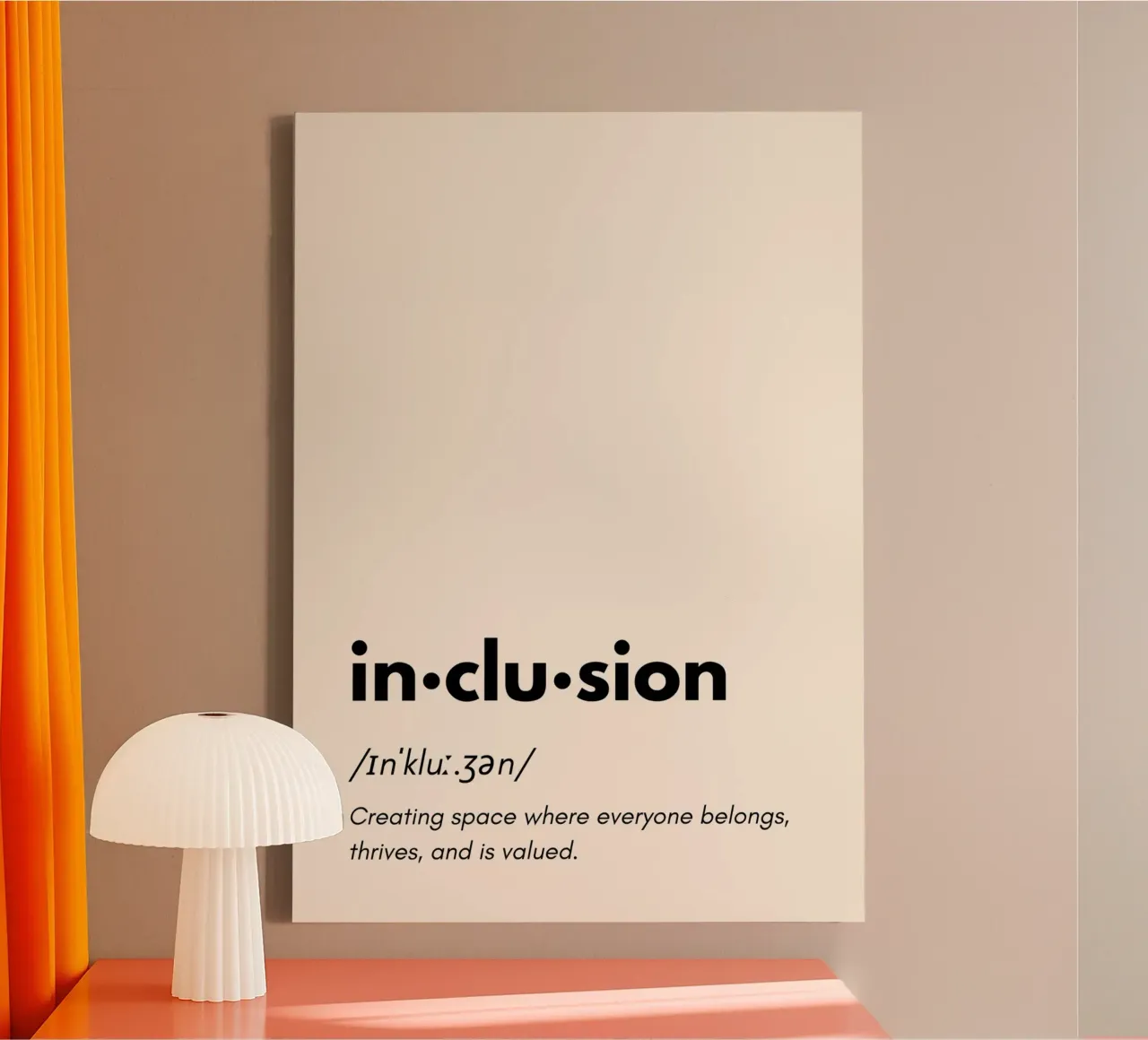 Inclusion: Together We Rise - Dictionary Design Art tela con Cornice a cassetta da PrintCessStudio
