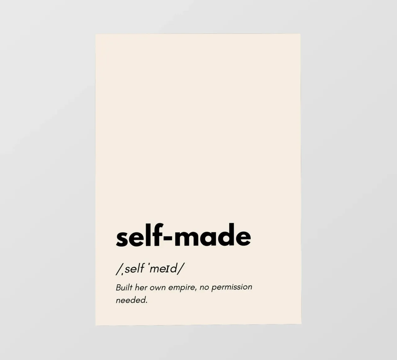 Self Made – The Journey of Hard Work | Design Art to Empower telo in pvc da PrintCessStudio