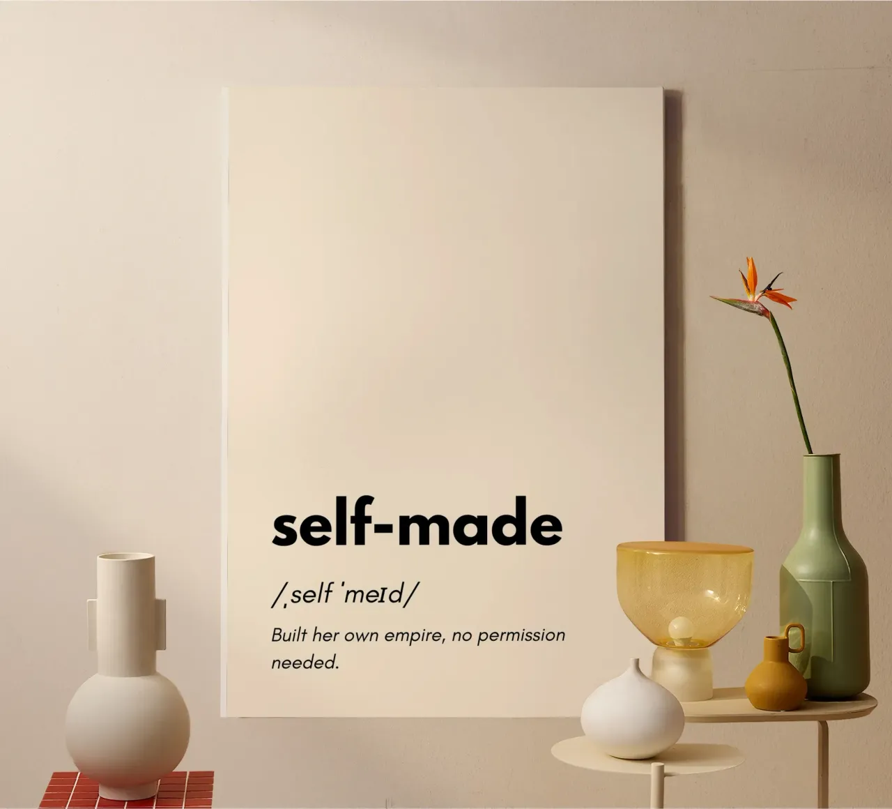 Self Made – The Journey of Hard Work | Design Art to Empower tela da PrintCessStudio