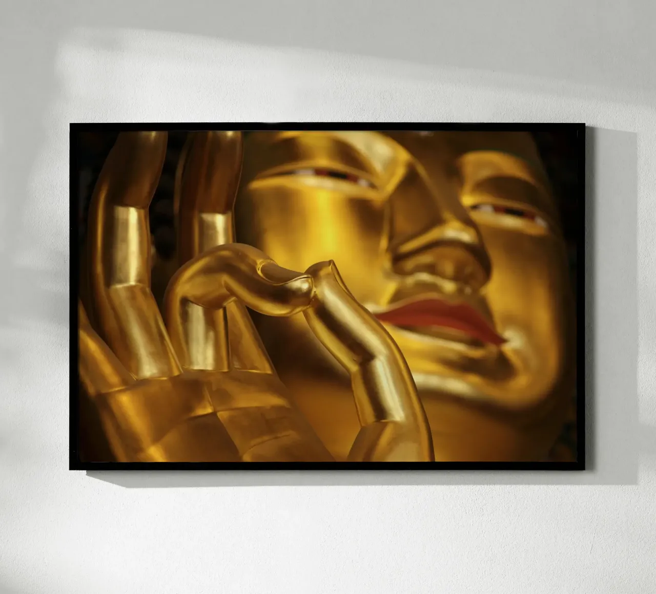 Goldener Buddha poster con telaio in alluminio da Reisefotografie - Bilder aus aller Welt