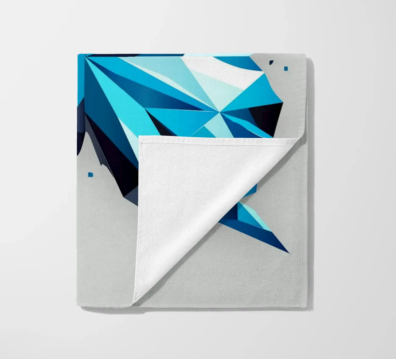 Geometric blue butterfly - Elegant natural art beach towel by namosh