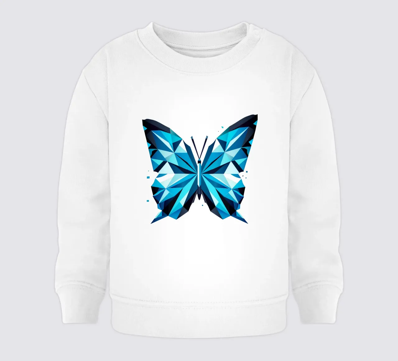 Geometric blue butterfly - Elegant natural art baby sweatshirt by namosh