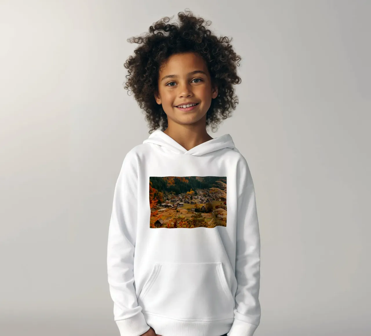 Japanese Farm Village in Autumn - Shirakawa-go kids hoodie by Marcel Bisig