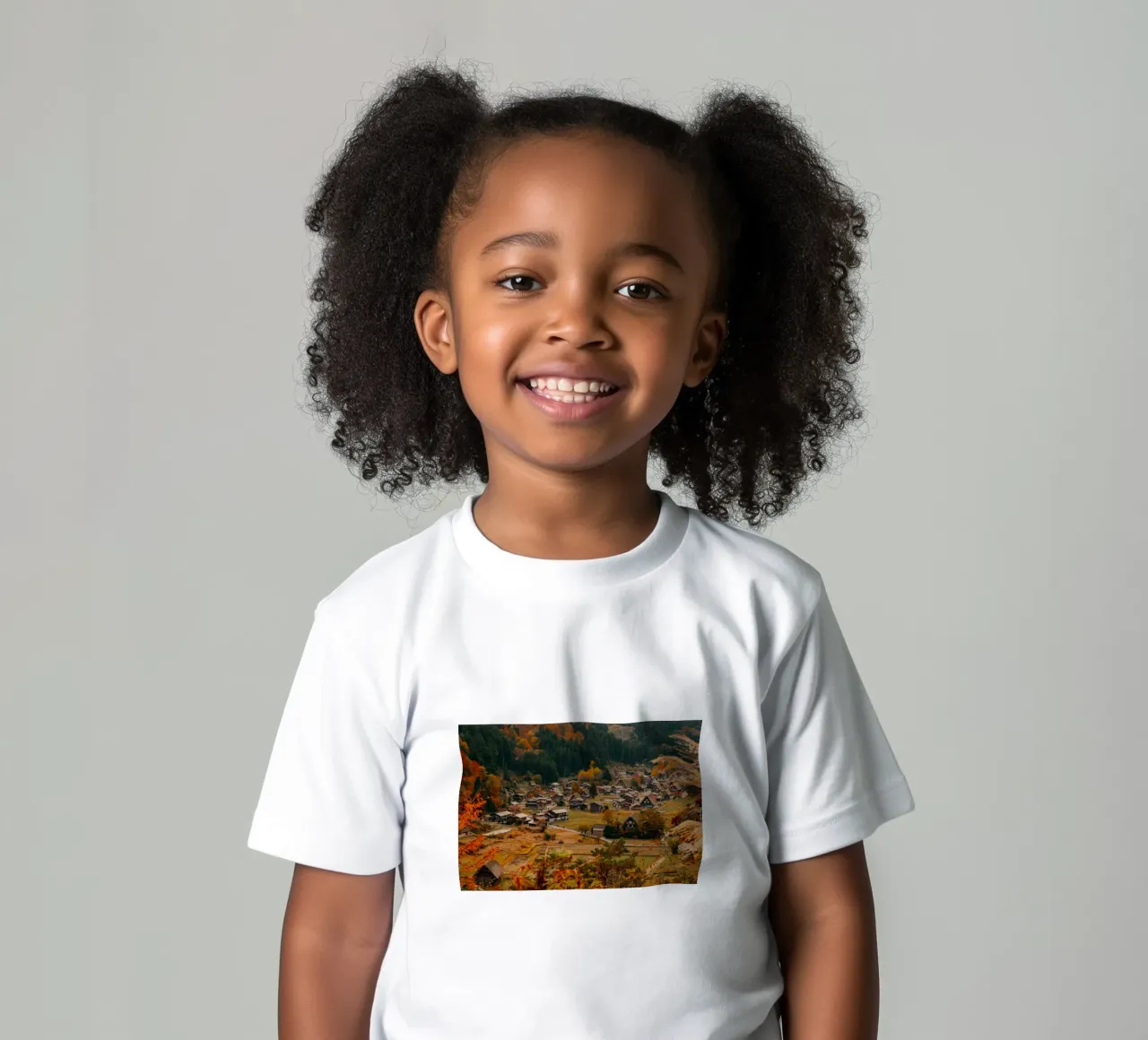Japanese Farm Village in Autumn - Shirakawa-go kids t-shirt by Marcel Bisig