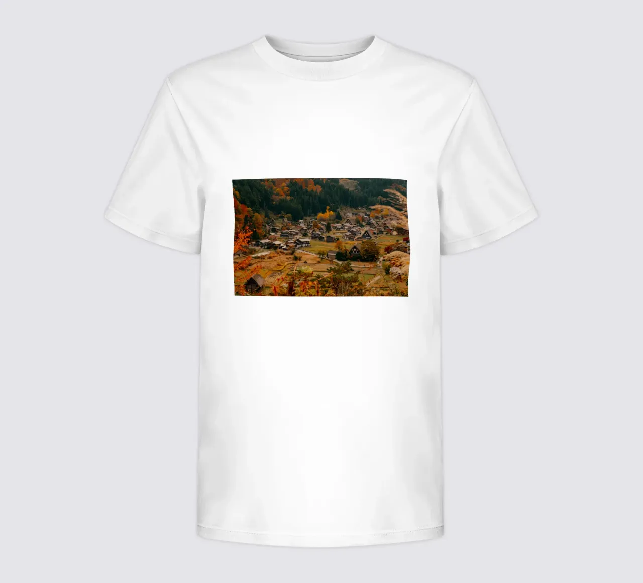 Japanese Farm Village in Autumn - Shirakawa-go kids t-shirt by Marcel Bisig