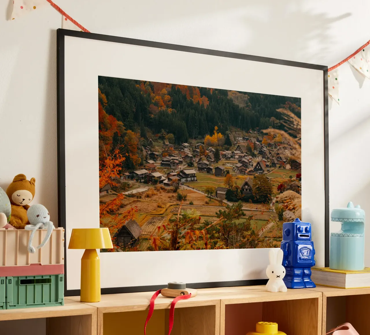 Japans boerendorp in de herfst - Shirakawa-go hahnemühle van Marcel Bisig