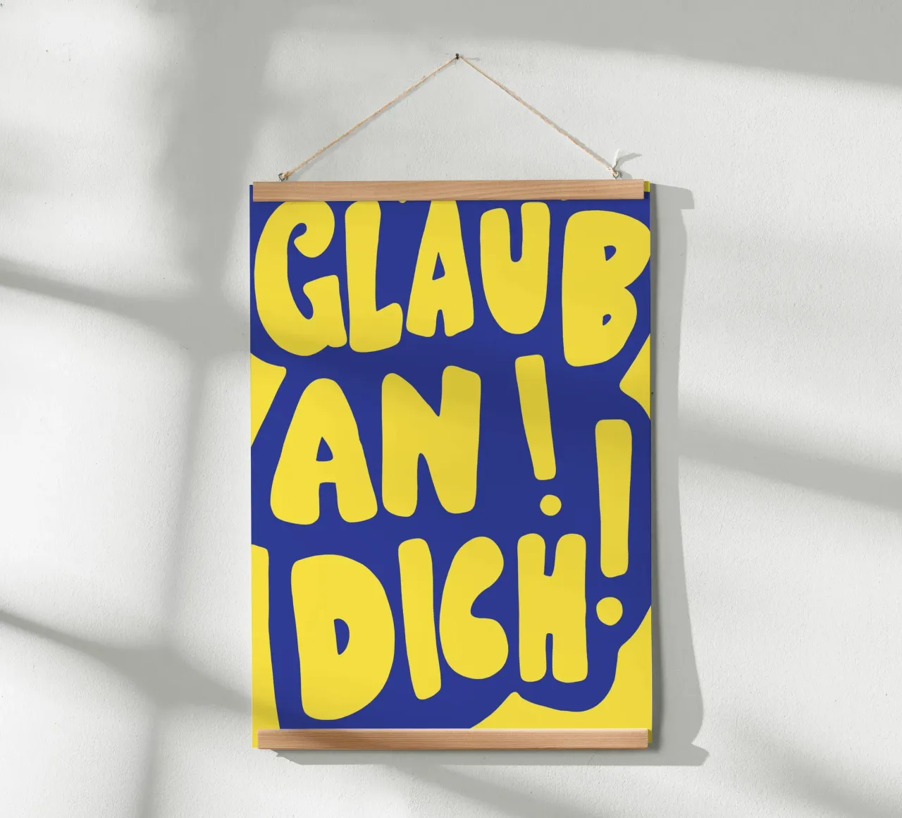 Glaub an dich - blau/gelb poster con telaio in alluminio da keinkonzept
