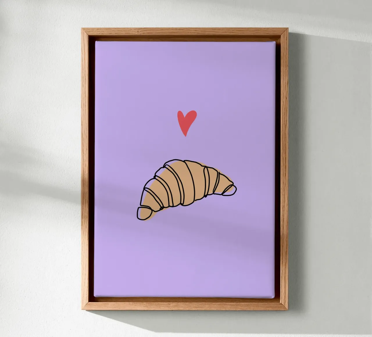 Croissant amore viola tela con Cornice a cassetta da keinkonzept