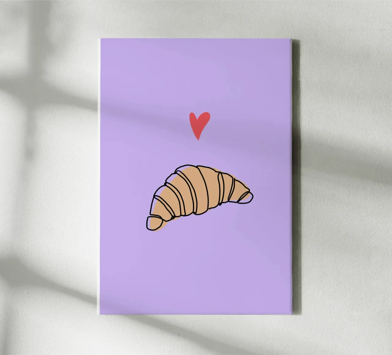 Croissant amore viola tela con Cornice a cassetta da keinkonzept