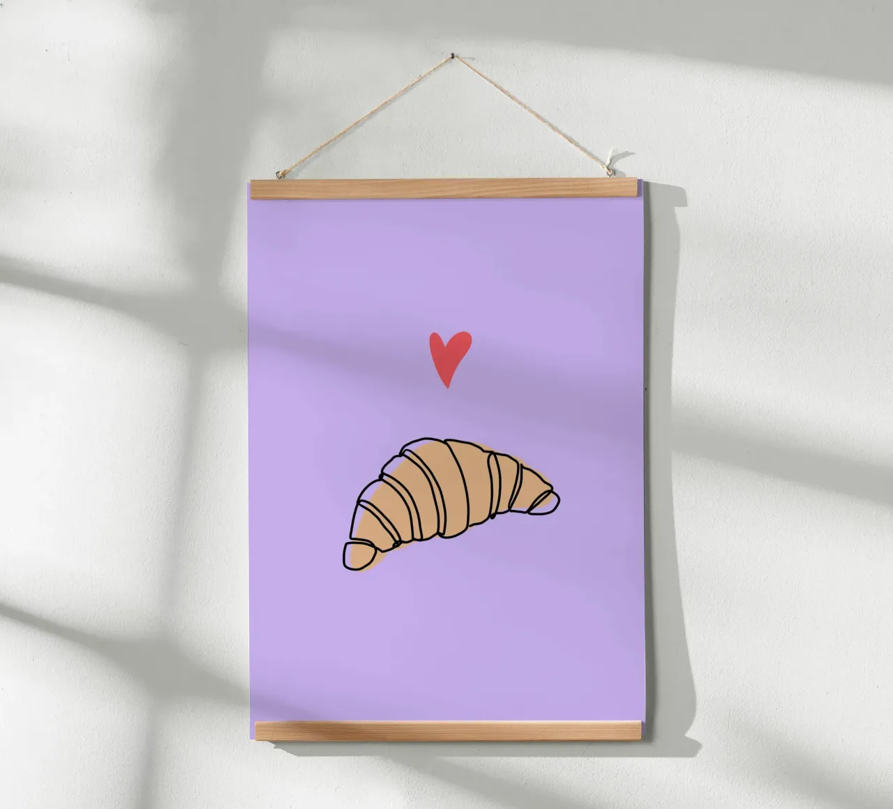 Croissant amore viola poster da keinkonzept