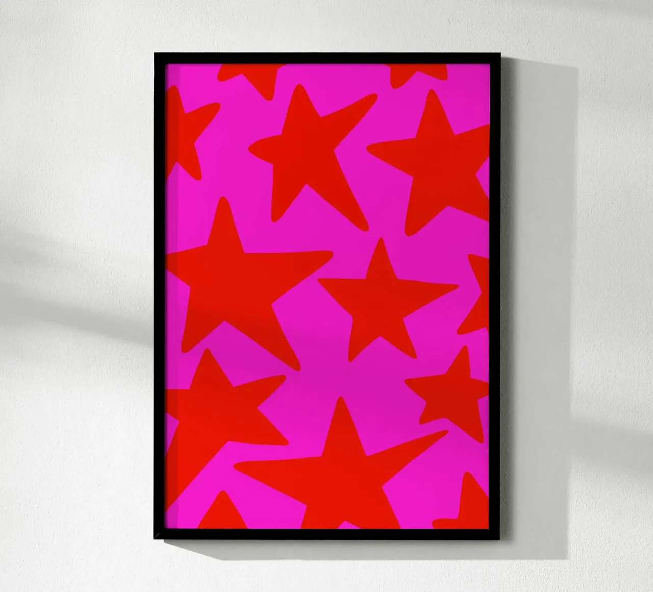 Stelle rosso/rosa poster con telaio in alluminio da keinkonzept