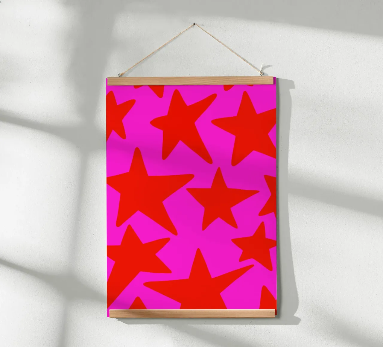 Stelle rosso/rosa poster con telaio in alluminio da keinkonzept