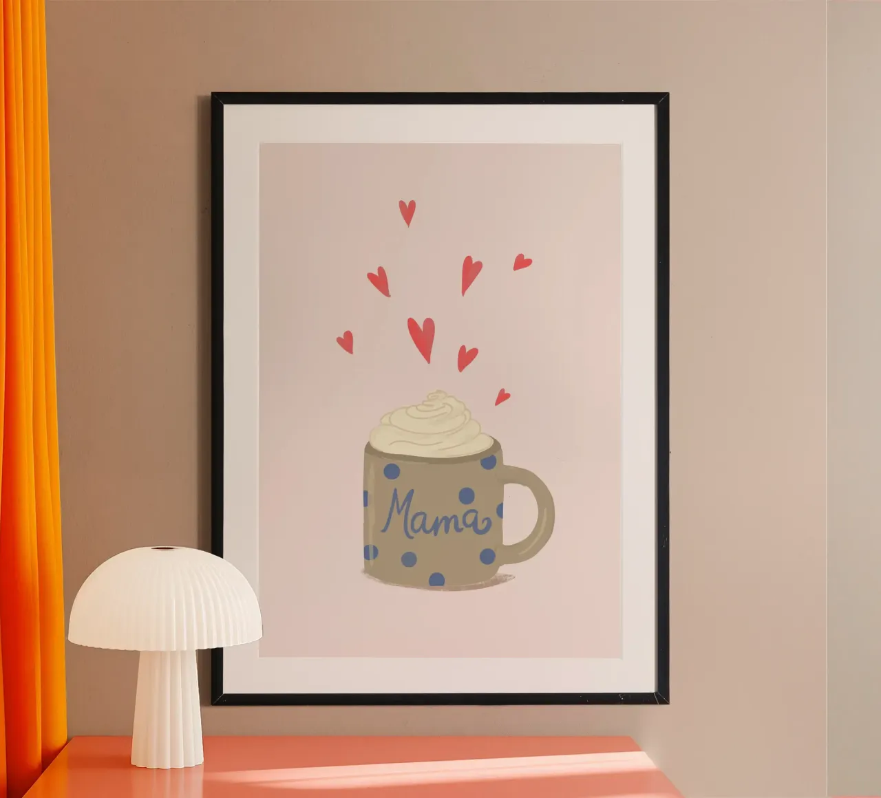 Caffè per la mamma, Festa della mamma, Amore, Cucina poster con telaio in plastica da keinkonzept