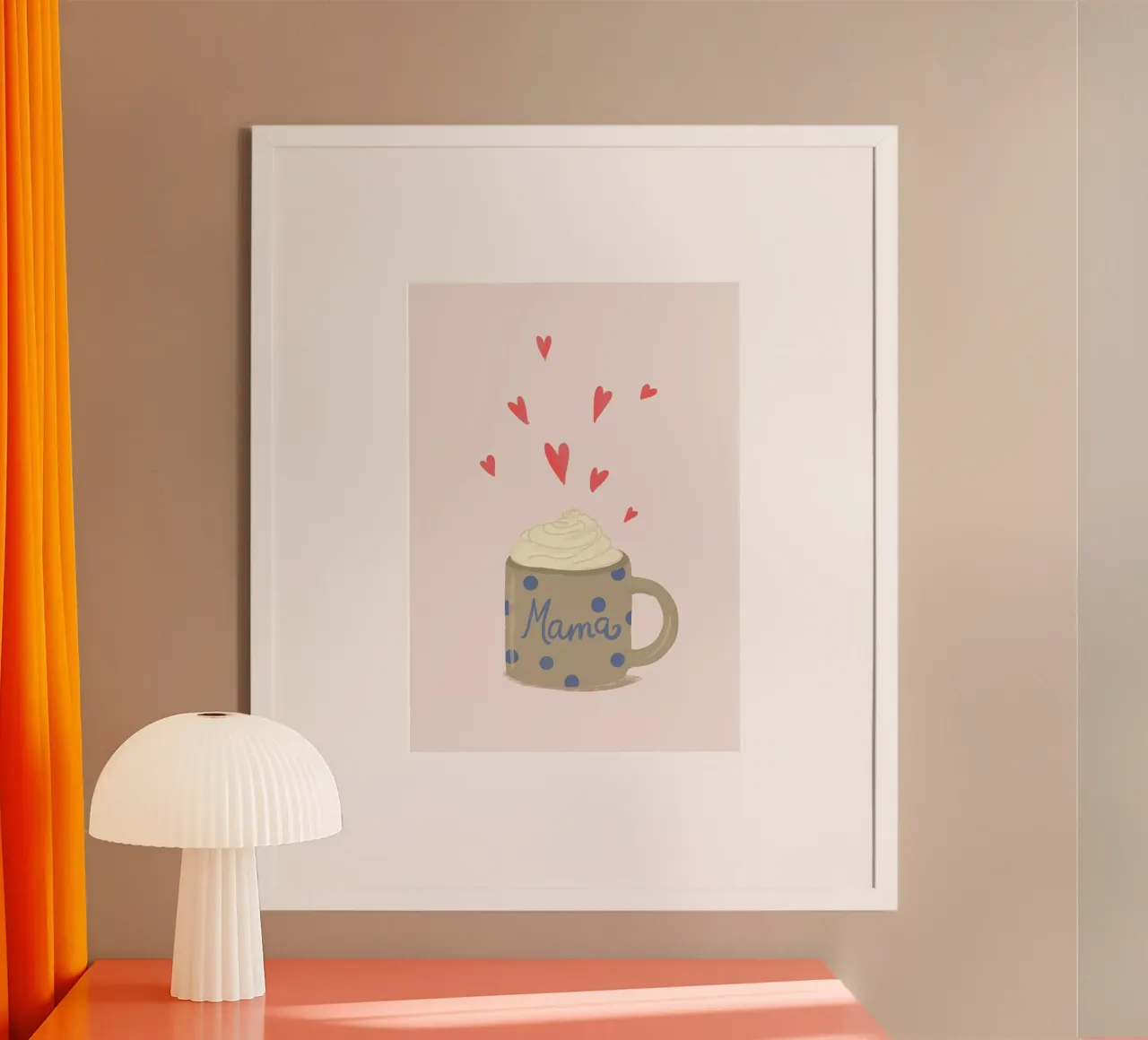Caffè per la mamma, Festa della mamma, Amore, Cucina poster con telaio in plastica da keinkonzept